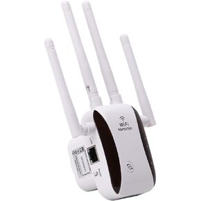WiFi Extender WiFi Repeater Signal Booster for House Up to 5000 sq.ft and 40 Devices, External WiFi Antenna x 4, RJ45 Port x 1, WPS, WiFi Range Extender, WiFi Amplifier, Easy one Key Setup