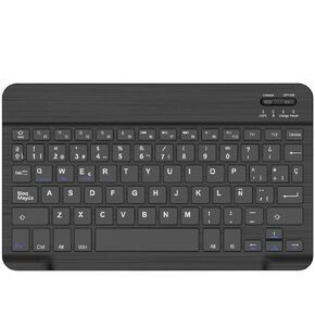 SENGBIRCH - Teclado Bluetooth en Español (Incluye Ñ) para iOS, iPad Pro 11, iPad 7a, 8a, 9a, 10a Genaración, iPad Air, Mac, Tabletas Android Samsung Galaxy, Lenovo (Negro)