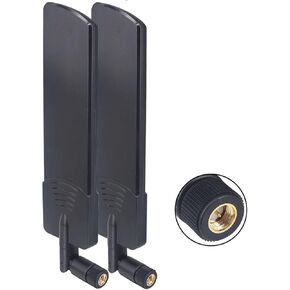 5G Antenna Bendable 600-6000Mhz 12dbi Omni 5G LTE SMA Male WiFi 3G 4G GSM Full Frequency Omni Aerial High-gain 5G Antennas Booster Amplifier for Module Router Tp Link Signal Receiver Pack of 2