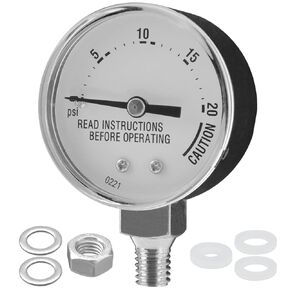 Pressure Canner Gauge Replacement, for Presto 85772 82237 Pressure Steam Canner Gauge, Fit Models 01/CG22, 175001, 175005, 175006, 175107, Tester for Presto Pressure Cooker, 2" DIAL FACE 3/8" UNC