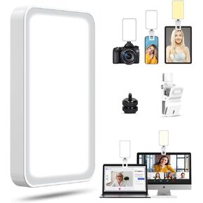 مصباح سيلفي LED من MACTREM لهاتف iPhone/الكمبيوتر/الكاميرا، مشبك إضاءة للهاتف، 3 أوضاع إضاءة قابلة للتعديل لدرجة حرارة اللون لإضاءة الهاتف لصور السيلفي ومؤتمرات التكبير والفيديو والمكياج والبث المباشر in Kuwait