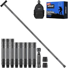 aiGear Walking Stick - Upgraded Aluminum Hiking Poles with Adjustable Height, Outdoor 8 Tubes Walking Sticks for Hiking Trekking Men Women