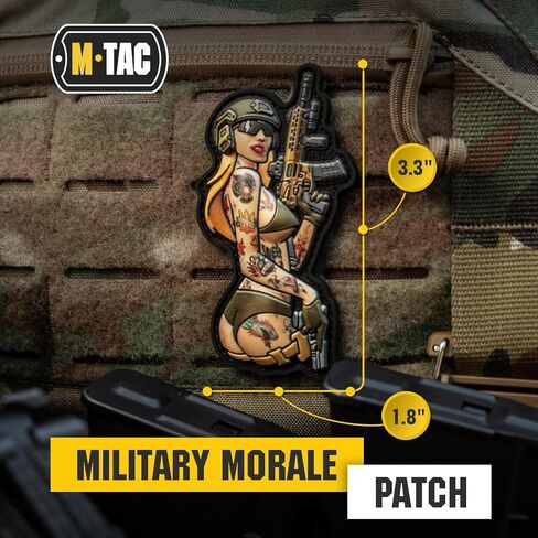 M-Tac Morale Patch التكتيكية Girl - رقعة عسكرية تكتيكية PVC مع دعامة تثبيت بخطاف - رقع للسترة وحقائب الظهر والقبعات (فتاة النمر التكتيكية) in Kuwait