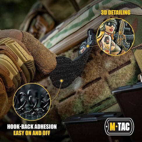M-Tac Morale Patch التكتيكية Girl - رقعة عسكرية تكتيكية PVC مع دعامة تثبيت بخطاف - رقع للسترة وحقائب الظهر والقبعات (فتاة النمر التكتيكية) in Kuwait