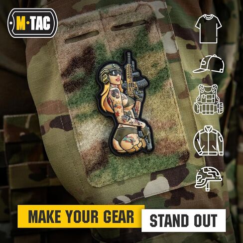 M-Tac Morale Patch التكتيكية Girl - رقعة عسكرية تكتيكية PVC مع دعامة تثبيت بخطاف - رقع للسترة وحقائب الظهر والقبعات (فتاة النمر التكتيكية) in Kuwait