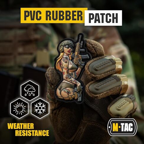 M-Tac Morale Patch التكتيكية Girl - رقعة عسكرية تكتيكية PVC مع دعامة تثبيت بخطاف - رقع للسترة وحقائب الظهر والقبعات (فتاة النمر التكتيكية) in Kuwait