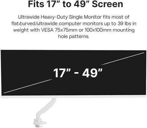 Pixio PS2S Titan Black Ultrawide Mega Heavy-Duty Premium Single Monitor Arm Stand fits up to 57 inch Monitors Holds up to 59.4lbs VESA Compatible Integrated Cable Management in Saudi Arabia