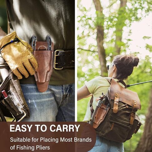 Fishing Pliers Holster with Retractable Lanyard, Universal Fit for Most Sea Fishing & Wild River Lure Tongs Leather Accessories in Kuwait