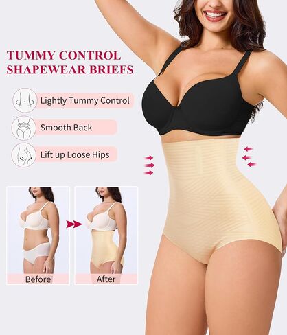 Gotoly Tummy Control Shapewear For Women High Waisted Butt Lifting Panties Seamless Body Shaper Shapewear Shorts (Black,XX-Large) in Kuwait
