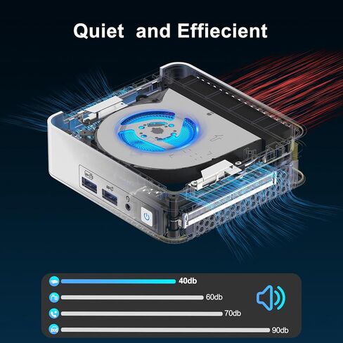GEEKOM XT12 Pro Mini PC, 12th Gen Intel i7-12650H Mini Computers(10C/16T) 32GB DDR4/1TB PCIe 4 SSD Mini Desktop Computers with IceFlow 1.0 Cooling System, 8K/Quad Display/USB4.0/WiFi 6E/BT5.2/2.5G LAN in Saudi Arabia