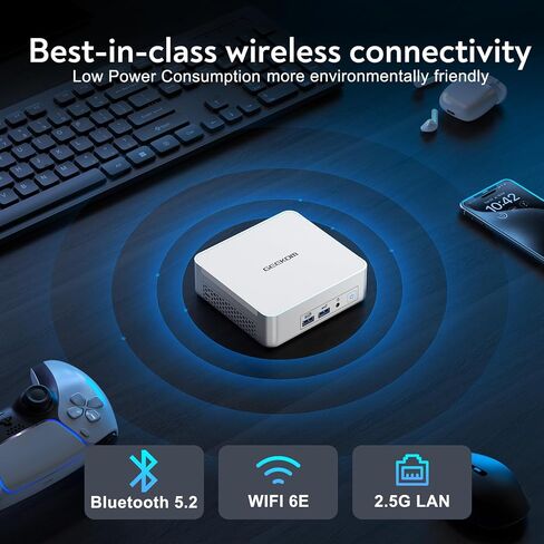 GEEKOM XT12 Pro Mini PC, 12th Gen Intel i7-12650H Mini Computers(10C/16T) 32GB DDR4/1TB PCIe 4 SSD Mini Desktop Computers with IceFlow 1.0 Cooling System, 8K/Quad Display/USB4.0/WiFi 6E/BT5.2/2.5G LAN in Saudi Arabia