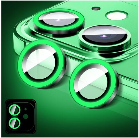 واقي عدسة الكاميرا المضيء من LucBuy لهاتف iPhone 14 Pro/iPhone 14 Pro Max، ملصقات فيلم غطاء الكاميرا من الزجاج المقوى اللامع، حلقات معدنية مطورة مضادة للخدش ومحاذاة تلقائيًا in Kuwait