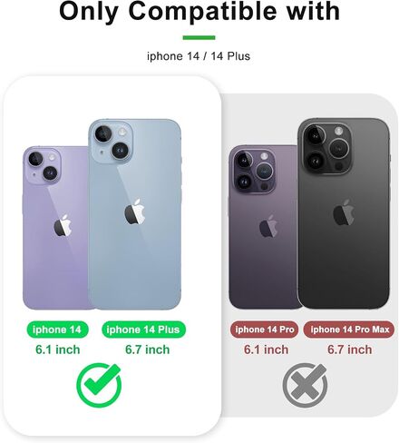 Camera Lens Protector For iPhone 14/14 Plus,Aviation Aluminum 3D Ring,9H Tempered Glass,360 degree Protection,HD Clarity,4 Layers Unique Design,Full Coverage(Silver) in Saudi Arabia