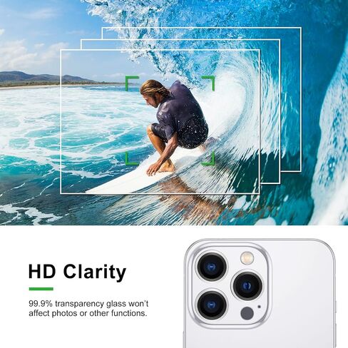 Camera Lens Protector For iPhone 14/14 Plus,Aviation Aluminum 3D Ring,9H Tempered Glass,360 degree Protection,HD Clarity,4 Layers Unique Design,Full Coverage(Silver) in Saudi Arabia