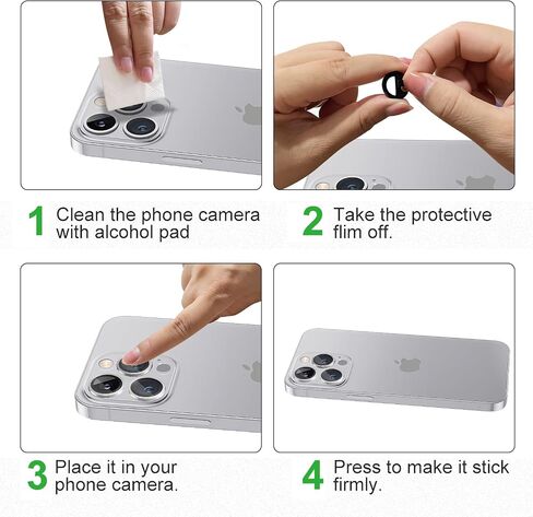 Camera Lens Protector For iPhone 14/14 Plus,Aviation Aluminum 3D Ring,9H Tempered Glass,360 degree Protection,HD Clarity,4 Layers Unique Design,Full Coverage(Silver) in Saudi Arabia