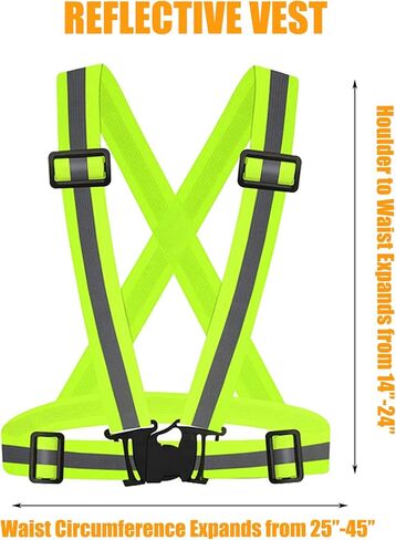 3Pcs Reflective Running Vest, Adjustable Elastic Straps Lightweight 360°High Visibility for Outdoor Walking, Jogging in Kuwait