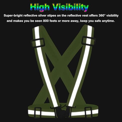 3Pcs Reflective Running Vest, Adjustable Elastic Straps Lightweight 360°High Visibility for Outdoor Walking, Jogging in Kuwait