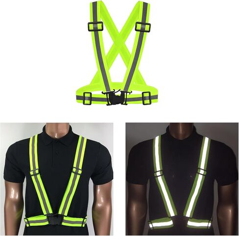 3Pcs Reflective Running Vest, Adjustable Elastic Straps Lightweight 360°High Visibility for Outdoor Walking, Jogging in Kuwait