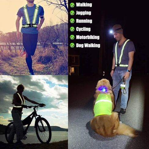 3Pcs Reflective Running Vest, Adjustable Elastic Straps Lightweight 360°High Visibility for Outdoor Walking, Jogging in Kuwait