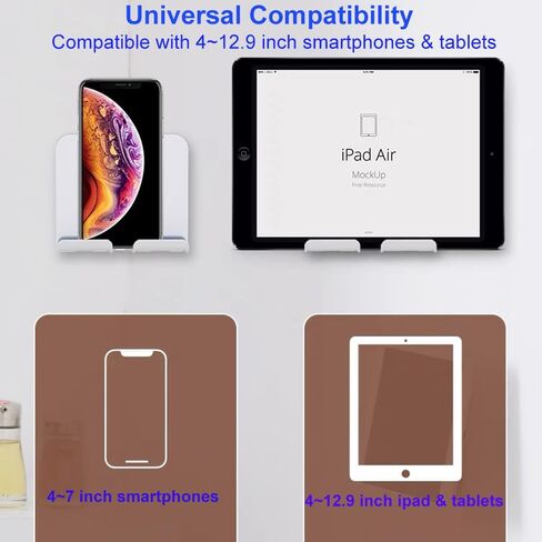 Upgraded Shower Phone Holder Tablet Wall Mount Phone Holder Removable,Self-Adhesive Mobile Cell Phone Tablet Holder for Bed Bathroom Kitchen, Compatible with iPhone Samsung Galaxy Tablet Switch in Kuwait