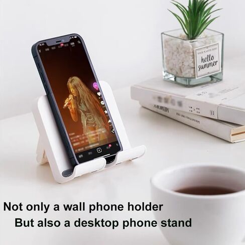 Upgraded Shower Phone Holder Tablet Wall Mount Phone Holder Removable,Self-Adhesive Mobile Cell Phone Tablet Holder for Bed Bathroom Kitchen, Compatible with iPhone Samsung Galaxy Tablet Switch in Kuwait
