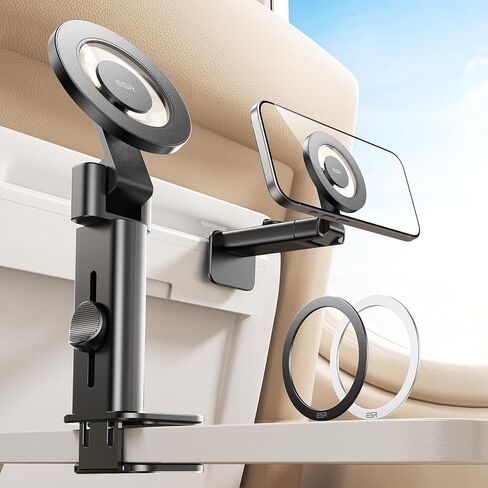 ESR for MagSafe Airplane Phone Holder, Airplane Travel Essentials, Portable Travel Phone Holder, Magnetic Plane Phone Holder Mount with Metal Ring for iPhone 16 Pro Max 15 14 13 12, Samsung, Android in Saudi Arabia