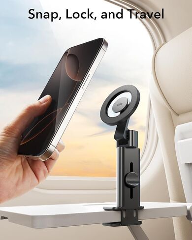 ESR for MagSafe Airplane Phone Holder, Airplane Travel Essentials, Portable Travel Phone Holder, Magnetic Plane Phone Holder Mount with Metal Ring for iPhone 16 Pro Max 15 14 13 12, Samsung, Android in Saudi Arabia