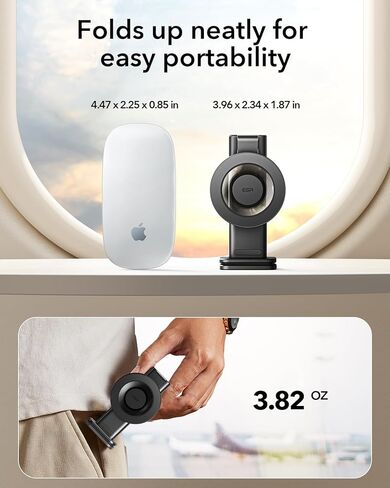 ESR for MagSafe Airplane Phone Holder, Airplane Travel Essentials, Portable Travel Phone Holder, Magnetic Plane Phone Holder Mount with Metal Ring for iPhone 16 Pro Max 15 14 13 12, Samsung, Android in Saudi Arabia