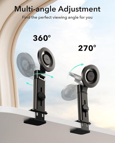 ESR لحامل هاتف الطائرة MagSafe، أساسيات السفر بالطائرة، حامل هاتف السفر المحمول، حامل هاتف الطائرة المغناطيسي مع حلقة معدنية لهاتف iPhone 16 Pro Max 15 14 13 12، Samsung، Android in Kuwait
