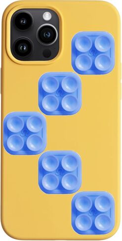 Mini Silicone Suction Phone Case Adhesive Mounts - Hands-Free, Strong Grip Holder for Selfies & Videos - Durable, Easy to Use - iPhone & Android Compatible - 6 x 1" x 1", Baby Blue Jay in Saudi Arabia