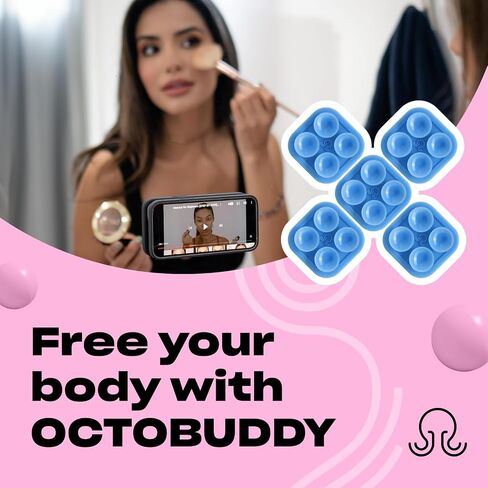 Mini Silicone Suction Phone Case Adhesive Mounts - Hands-Free, Strong Grip Holder for Selfies & Videos - Durable, Easy to Use - iPhone & Android Compatible - 6 x 1" x 1", Baby Blue Jay in Saudi Arabia