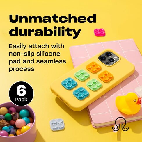 Mini Silicone Suction Phone Case Adhesive Mounts - Hands-Free, Strong Grip Holder for Selfies & Videos - Durable, Easy to Use - iPhone & Android Compatible - 6 x 1" x 1", Baby Blue Jay in Saudi Arabia