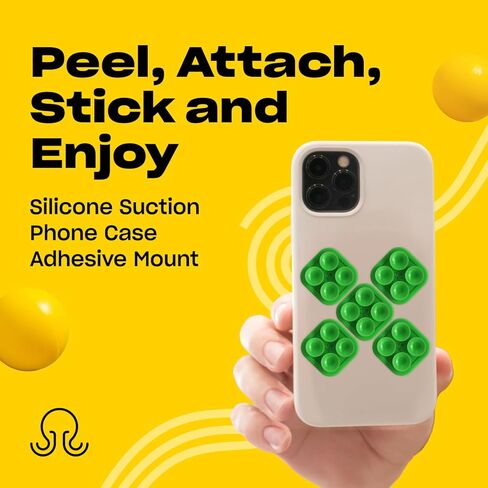 حافظة هاتف صغيرة لاصقة من السيليكون - حامل قوي بدون استخدام اليدين لصور السيلفي ومقاطع الفيديو - متين وسهل الاستخدام - متوافق مع iPhone وAndroid - 6 × 1 بوصة × 1 بوصة، بيبي بلو جاي in Kuwait