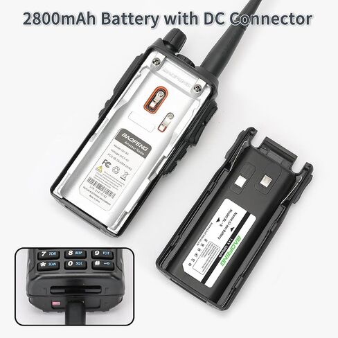 بطارية BAOFENG UV-82 مطورة BL-8 2800 مللي أمبير في الساعة بطارية ليثيوم أيون مع كابل شاحن من النوع C لراديو UV-82HP UV-82C MIRKIT UV-82 MK3/5 وما إلى ذلك راديو ثنائي الاتجاه in Saudi Arabia