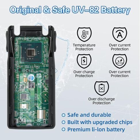 بطارية BAOFENG UV-82 مطورة BL-8 2800 مللي أمبير في الساعة بطارية ليثيوم أيون مع كابل شاحن من النوع C لراديو UV-82HP UV-82C MIRKIT UV-82 MK3/5 وما إلى ذلك راديو ثنائي الاتجاه in Saudi Arabia