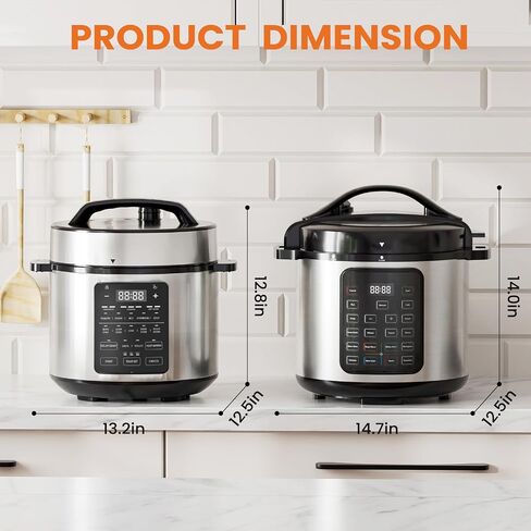 Elevon 6 QT Electric Pressure Canner 12-in-1 Multi Cooker Electric Canners for Pressure Canning Rice Cooker Digital Pressure Canner Stainless Steel in Saudi Arabia