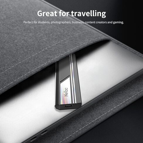 Netac 500GB Portable SSD Up to 1050MB/s Read 1000MB/s Write Speed Type-C USB 3.2 Gen 2, External Solid State Drive PCIe Gen3x4 NVMe1.3 Business Travel Essential Dust-Resistant, ZX10 in Kuwait