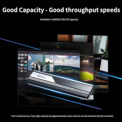 Netac 500GB Portable SSD Up to 1050MB/s Read 1000MB/s Write Speed Type-C USB 3.2 Gen 2, External Solid State Drive PCIe Gen3x4 NVMe1.3 Business Travel Essential Dust-Resistant, ZX10 in Kuwait