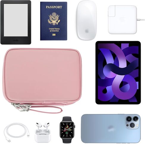 حقيبة سفر لتنظيم الأجهزة الإلكترونية، حقيبة تكنولوجيا للسفر للكمبيوتر اللوحي مقاس 7.9 بوصة، والكابل، والشاحن والأسلاك، والقرص الصلب المحمول وبنك الطاقة (كبير، رمادي داكن) in Kuwait