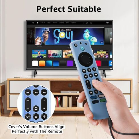 حافظة OneBom (3 قطع) من السيليكون تتوهج في الظلام لسلسلة Firetv 4K Max (2nd)/Insignia/Pioneer/Omni (QLED) مع حبل قصير، خفيفة الوزن مضادة للانزلاق ومضادة للصدمات (أزرق متوهج وأخضر متوهج وأرجواني متوهج) in Kuwait