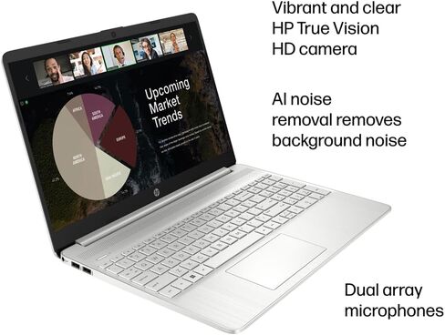 كمبيوتر محمول HP 15 (شاشة لمس عالية الدقة مقاس 15.6 بوصة، Intel Core i3-1215U (> i5-1235U)، ذاكرة وصول عشوائي سعتها 16 جيجابايت، محرك أقراص SSD سعة 512 جيجابايت) للمنزل والأعمال، عمر بطارية 11 ساعة، Numpad، كاميرا ويب، Wi-Fi، IST Hub، Win 11 وضع Home S مع in Saudi Arabia