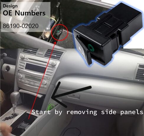 Aux Port Replacement Compatible with 2007-2014 Toyota Corolla Tundra RAV4 Tacoma Sienna Highlander - Replaces 86190-02010 Auxiliary Input Adapter Aux Jack Aux Input Car Stereo Jack in Kuwait