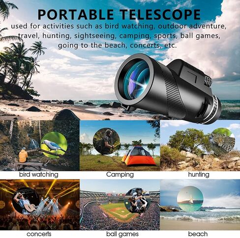PhysioPhyx 80x100 Monocular-Telescope High Powered Monocular for Adults Monocular for Smartphone Adapter, Hunting Wildlife Bird Watching Travel Camping Hiking in Kuwait