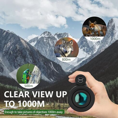 PhysioPhyx 80x100 Monocular-Telescope High Powered Monocular for Adults Monocular for Smartphone Adapter, Hunting Wildlife Bird Watching Travel Camping Hiking in Kuwait