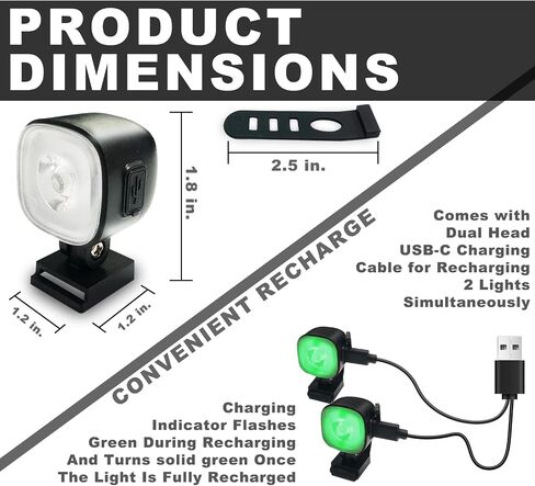 Croc Lights for Shoes 2pcs, Rechargeable Headlights Camping Headlamp Accessories Charms for Crocs Kids Boys Adults Men Women, Flashlights/Lighting for Hiking, Red in Saudi Arabia