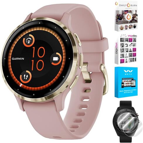 Garmin 010-02785-01 Venu 3S Health Fitness GPS Smartwatch Steel Bezel with Sage Gray Case 41mm | Official USA Partner Model | Bundle with Deco Screen Protector, Fitness & Wellness Suite in Saudi Arabia