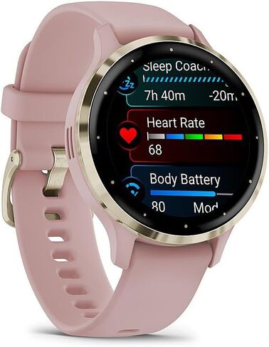 Garmin 010-02785-01 Venu 3S Health Fitness GPS Smartwatch Steel Bezel with Sage Gray Case 41mm | Official USA Partner Model | Bundle with Deco Screen Protector, Fitness & Wellness Suite in Saudi Arabia