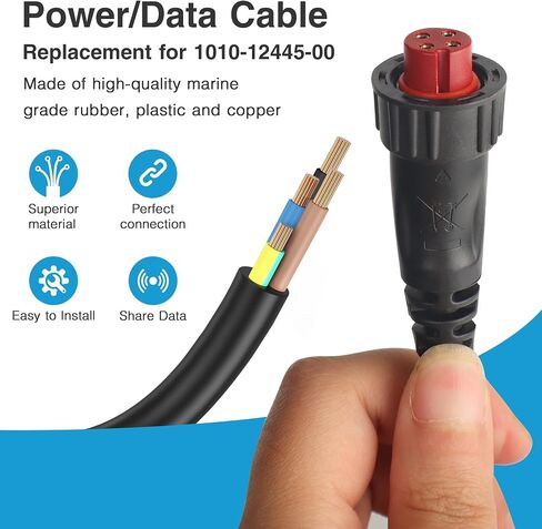 010-12445-00 Power/Data Cable Threaded 4-pin 6 Feet Fits for Garmin echoMAP Chirp,ECHOMAP Plus UHD,GPSMAP,Panoptix Upgrade (6 feet) in Saudi Arabia