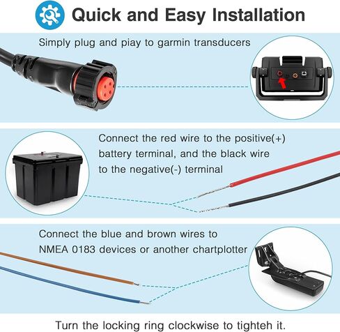 010-12445-00 Power/Data Cable Threaded 4-pin 6 Feet Fits for Garmin echoMAP Chirp,ECHOMAP Plus UHD,GPSMAP,Panoptix Upgrade (6 feet) in Saudi Arabia