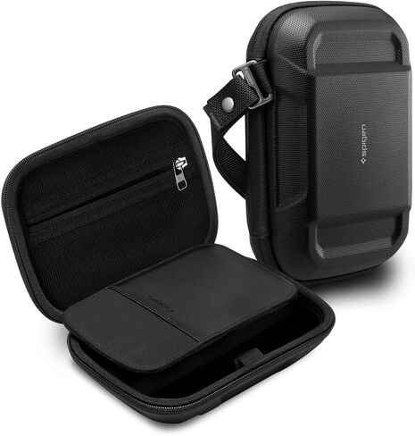 Spigen Life Rugged Armor Pro Hard Shell حقيبة تنظيم الكابلات المحمولة حقيبة حمل محمولة للملحقات الإلكترونية ومحولات الطاقة وحقيبة السفر لتخزين الحبال والشواحن وUSB وبطاقة SD - أسود in Saudi Arabia